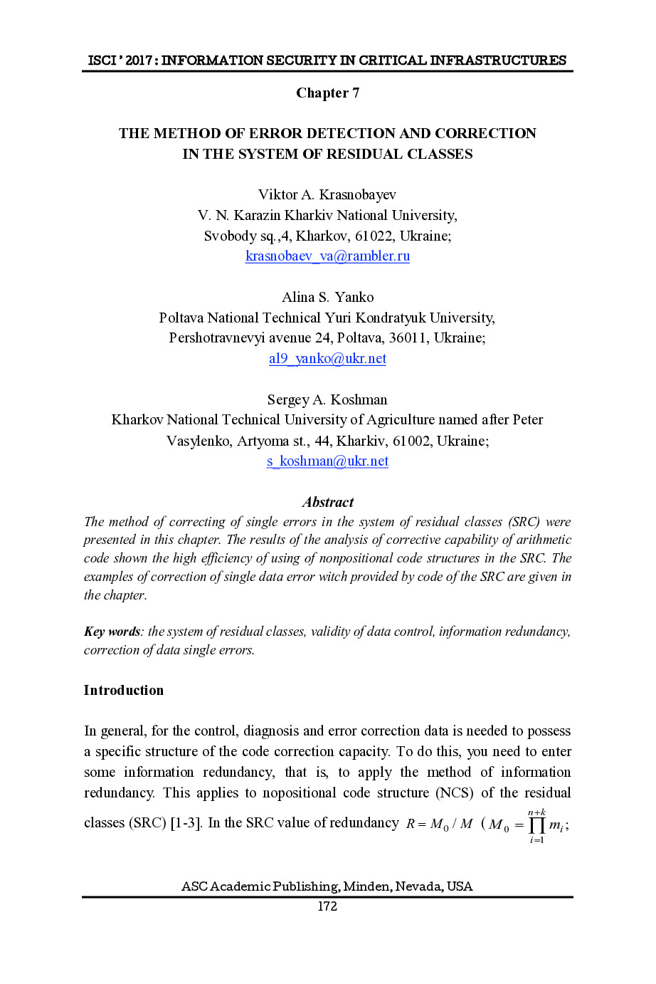 ASC Academic Publishing р. 172-185