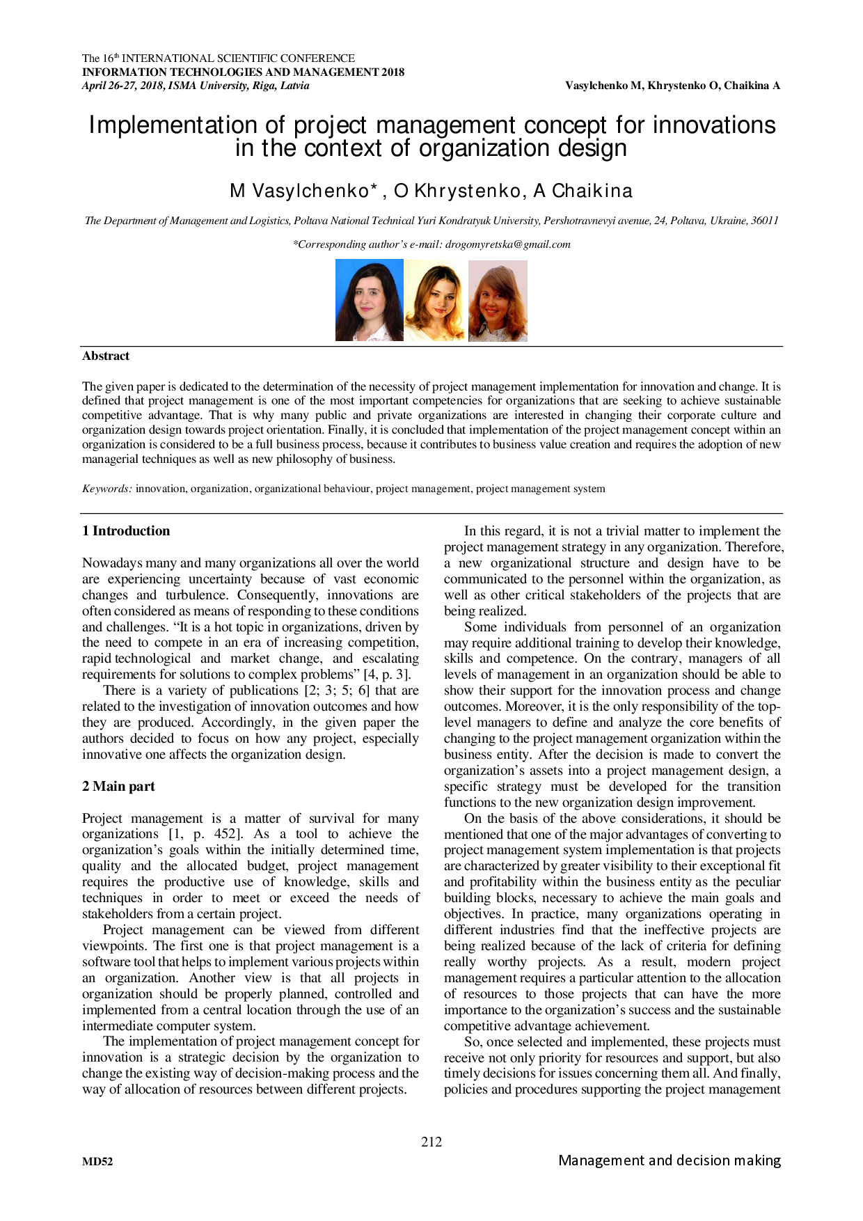 52_IT&M2018_Vasylchenko_Khrystenko_Chaikina