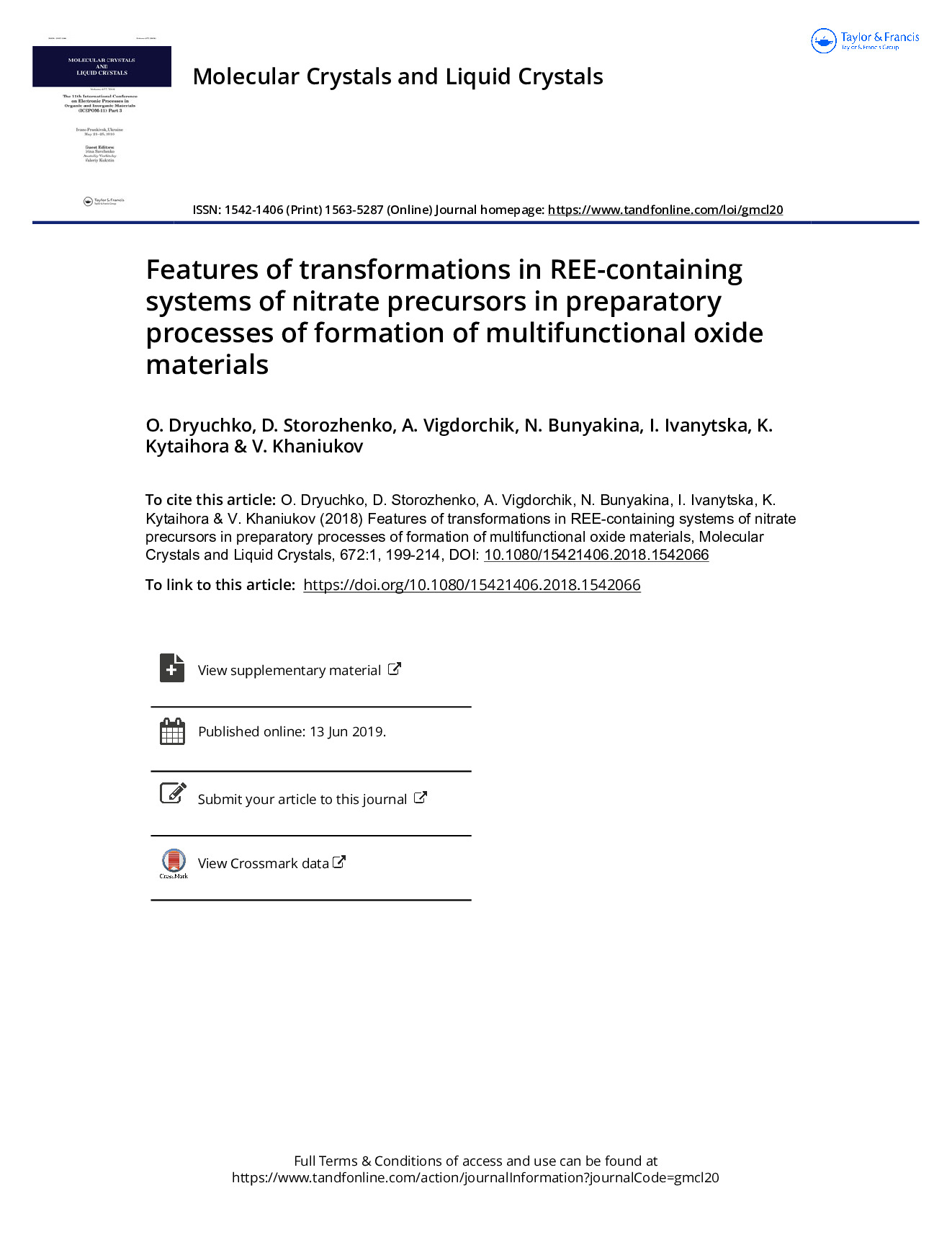 Features of transformations in REE containing systems of nitrate precursors in preparatory processes of formation of multifunctional oxide materials
