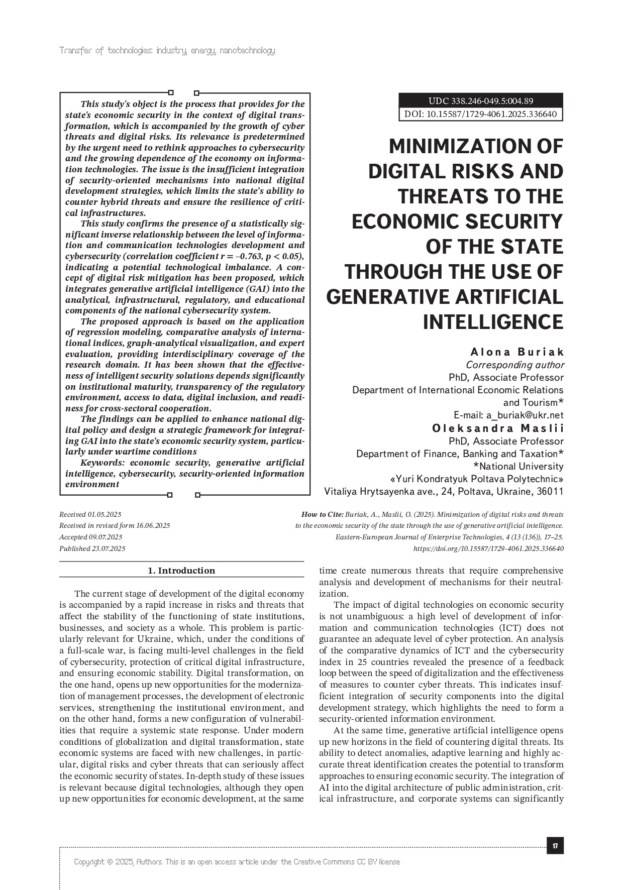 Buriak, A., & Maslii, O. (2025)_опублікована