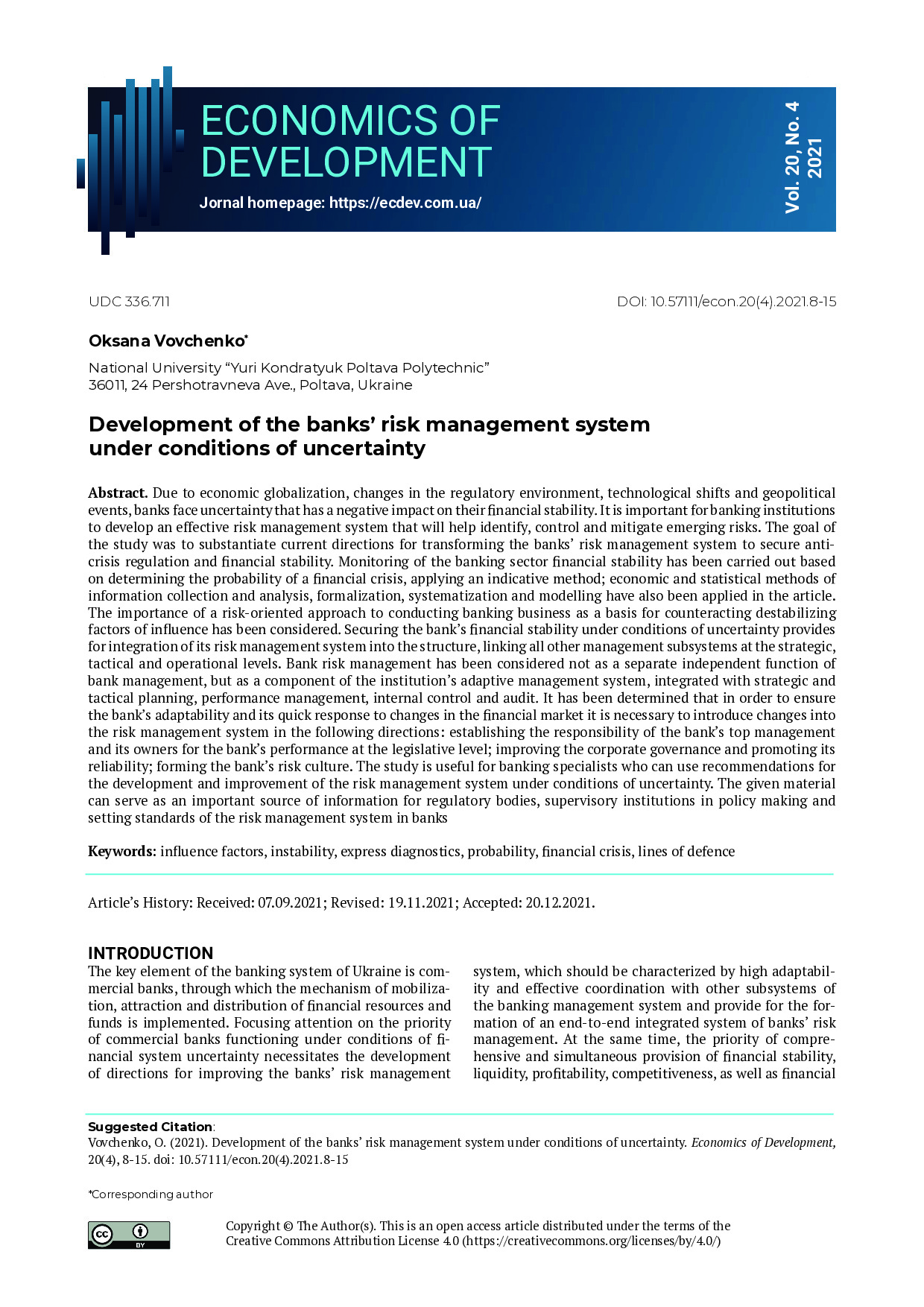 Economics of Development_2021_Vol. 20_No. 4_8-15_