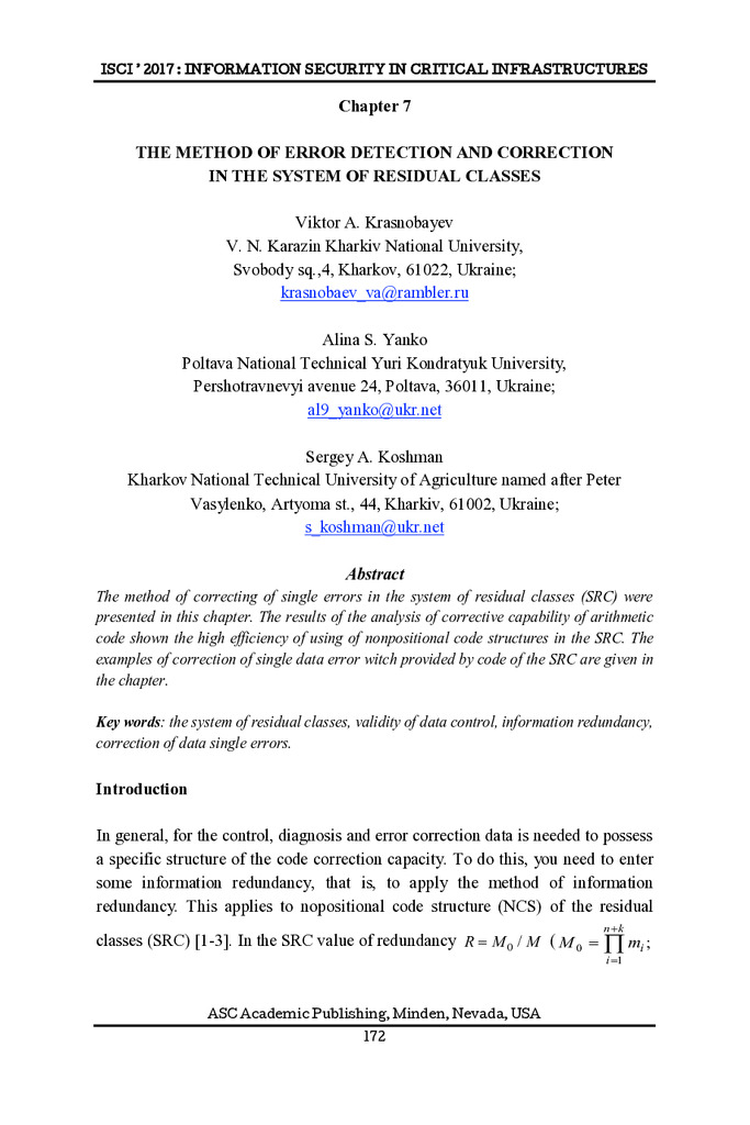 ASC Academic Publishing р. 172-185