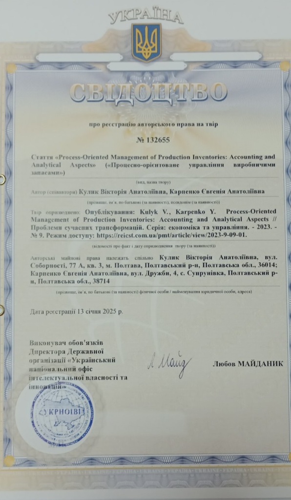 Сертифікат Авторське право 2025