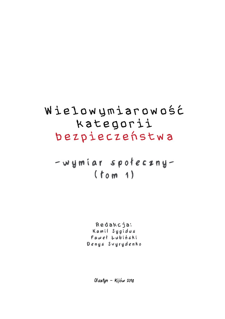 Wielowymiarowośc kategorii bezpieczeństwa.