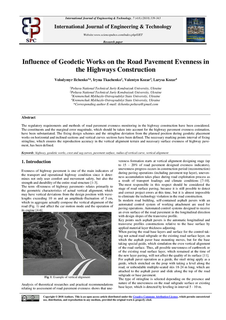 Influence of Geodetic Works