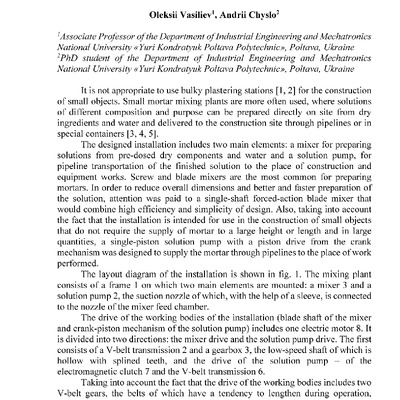 installation for preparation and transportation of soluble construction mixtures