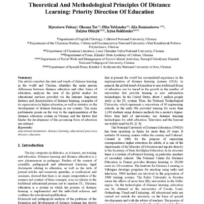 19.Tur O. Theoretical And Methodological Principles Of Distance Learning Priority Direction Of Education