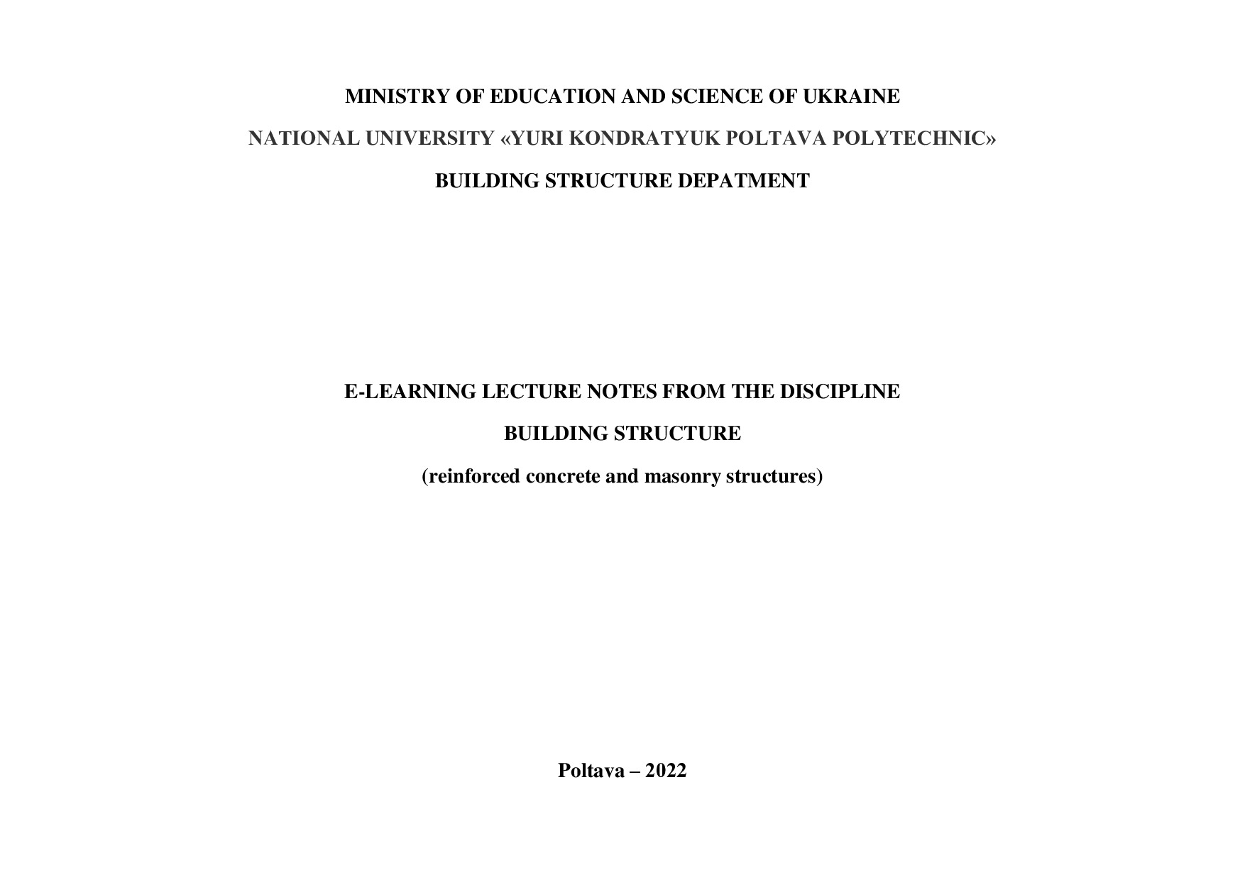 Reinforced concrete structures