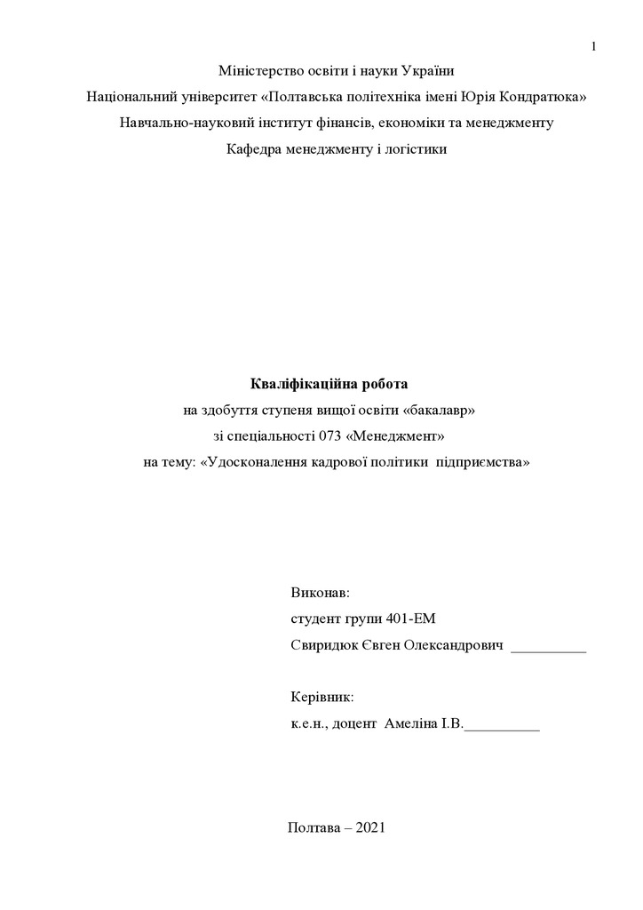 Кваліфікаційна робота Свиридюк Євген Олександрович