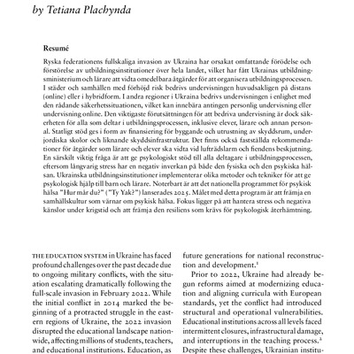 The State of Education in Ukraine under Military Aggression